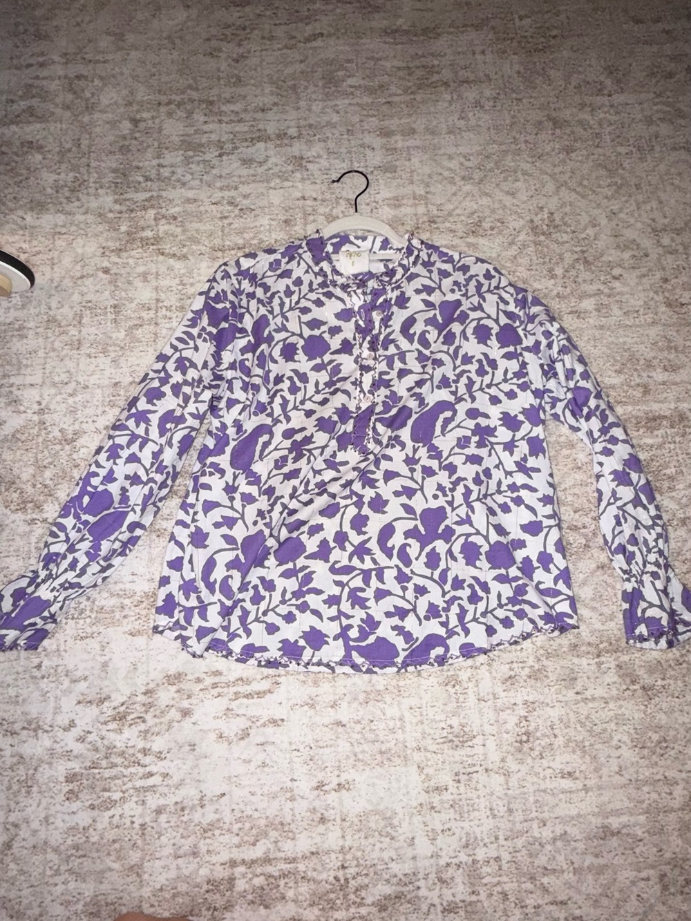 Nimo with Love Purple Floral Button-Up Blouse